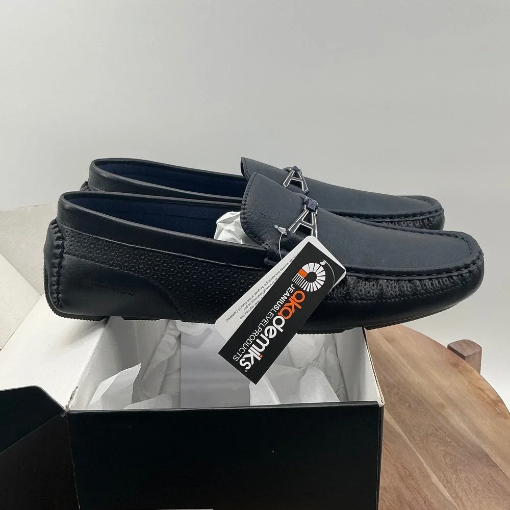 Akademiks Tabor-02 Mens Navy Blue Driving Loafers Bit Slip On Shoes Size 10 NEW